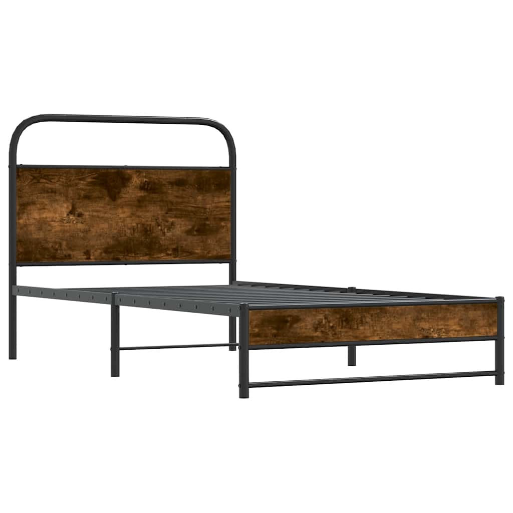 sengeramme 100x190 cm uden madras konstrueret træ røget eg