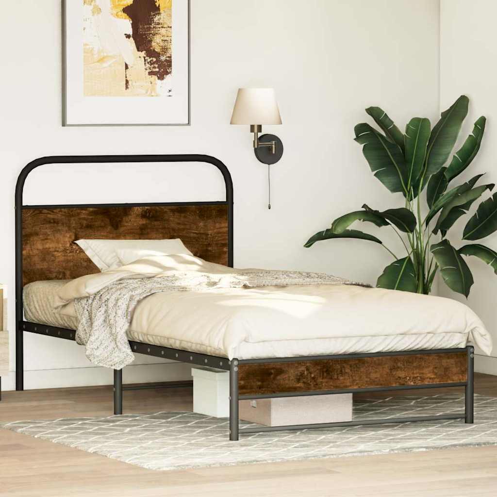 sengeramme 100x200 cm uden madras konstrueret træ røget eg