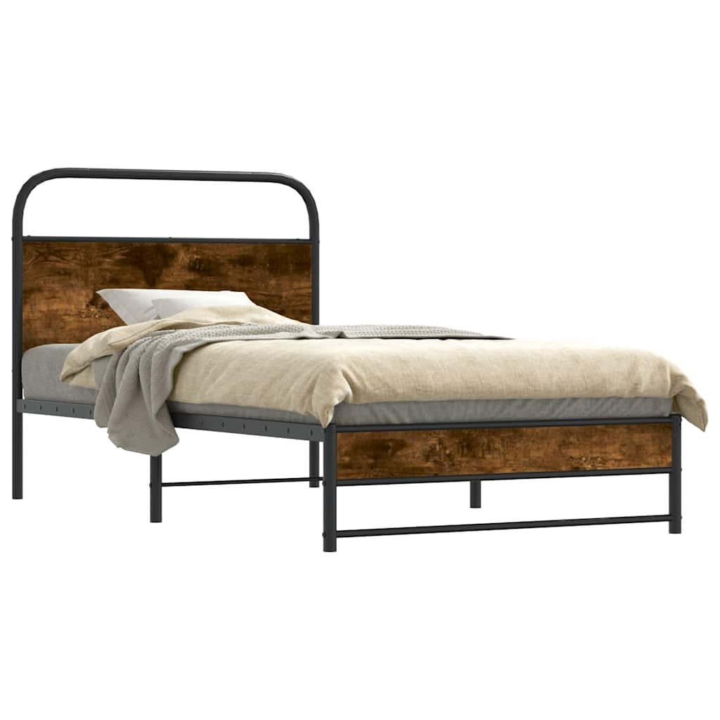 sengeramme 107x203 cm uden madras konstrueret træ røget eg