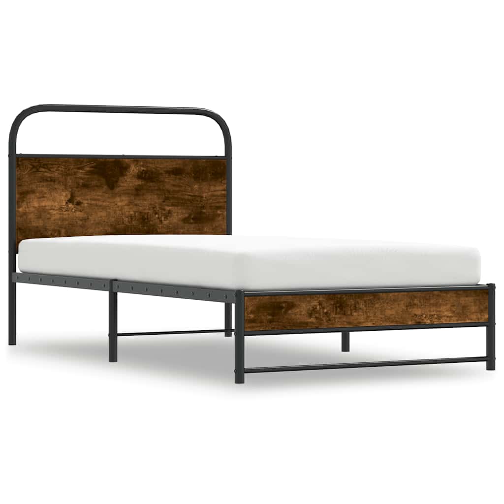 sengeramme 107x203 cm uden madras konstrueret træ røget eg