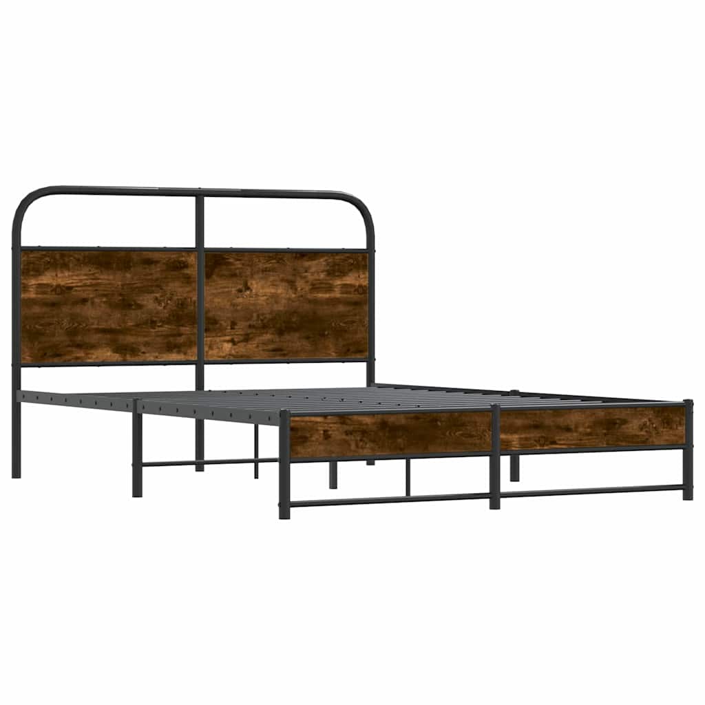sengeramme 140x190 cm uden madras konstrueret træ røget eg