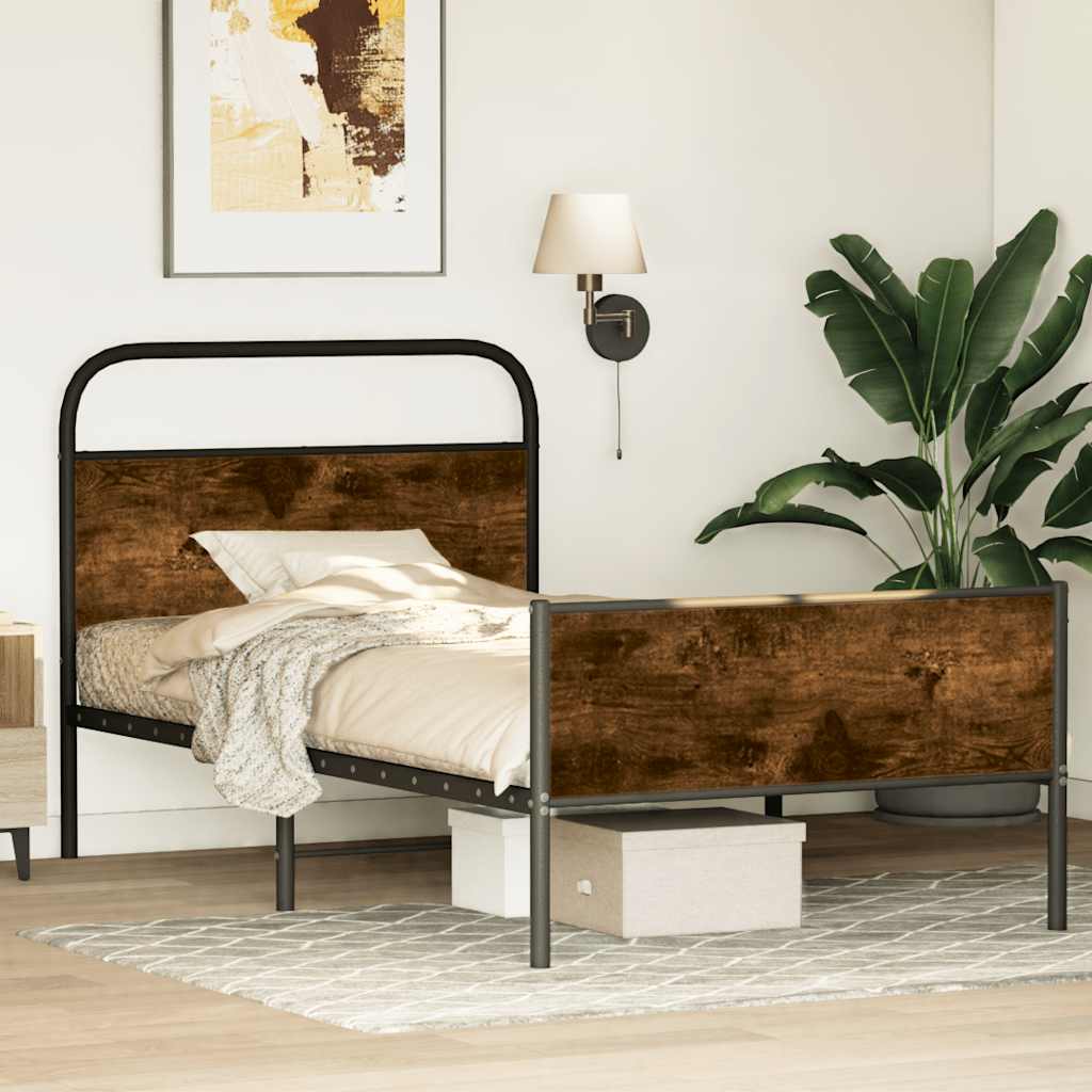 sengeramme 90x200 cm uden madras konstrueret træ sonoma-eg