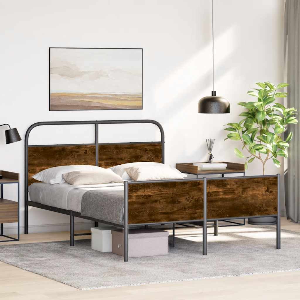 sengeramme 140x200 cm uden madras konstrueret træ sonoma-eg