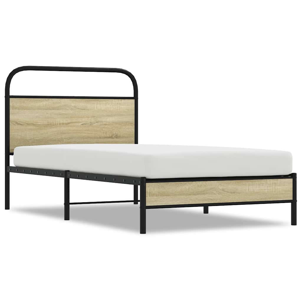 sengeramme 90x190 cm uden madras konstrueret træ sonoma-eg