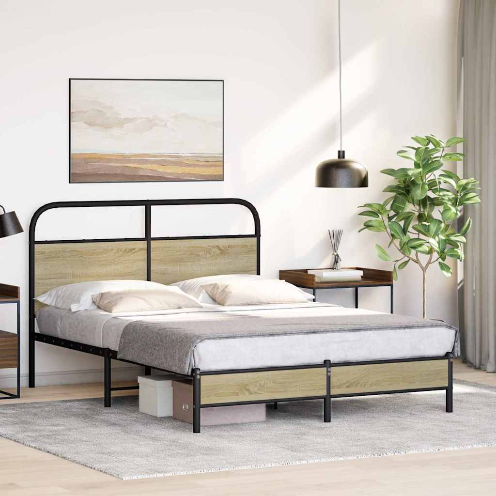 sengeramme 120x200 cm uden madras konstrueret træ sonoma-eg