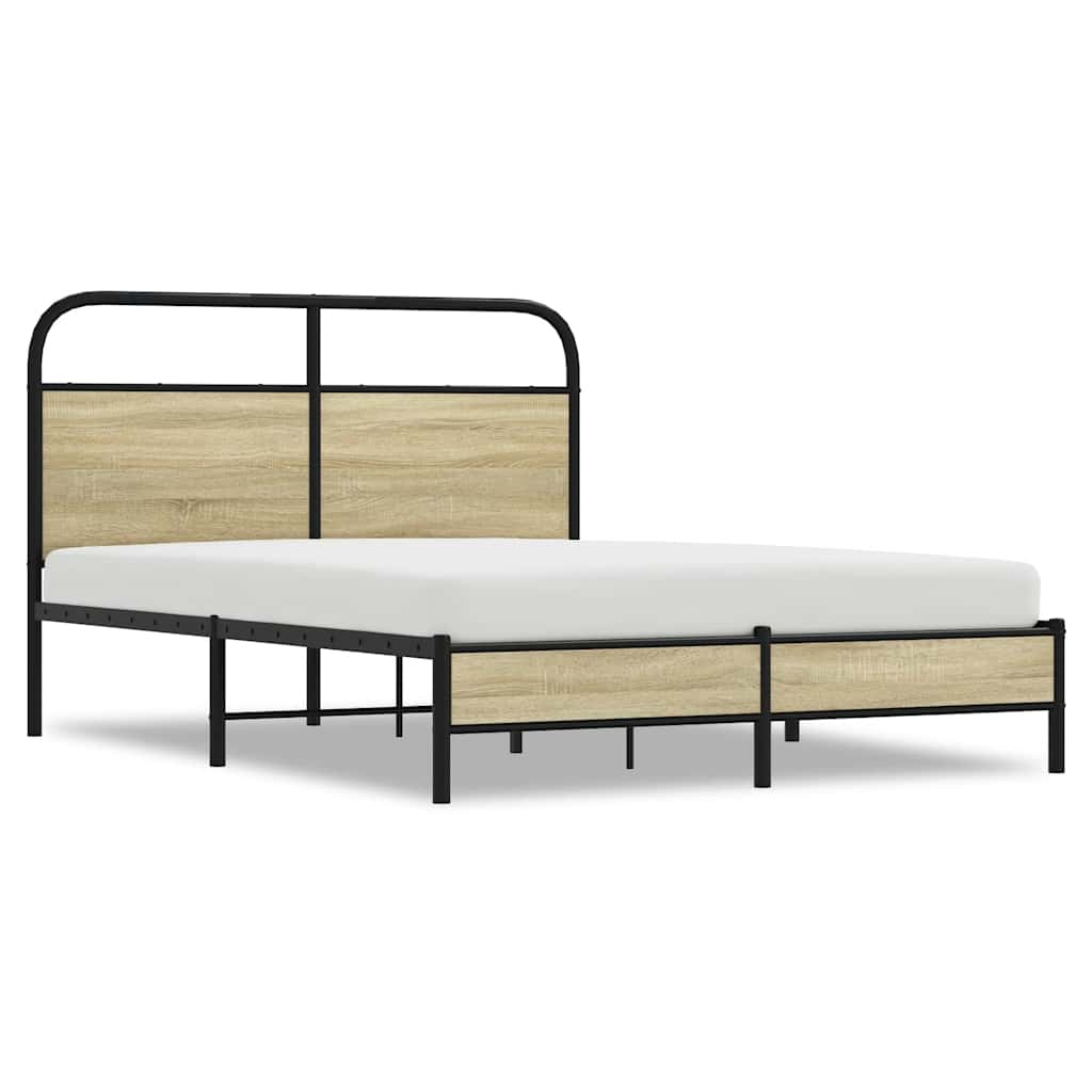 sengeramme 135x190 cm uden madras konstrueret træ sonoma-eg