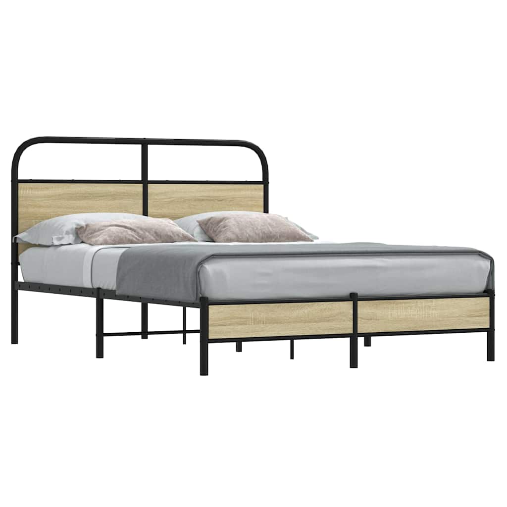 sengeramme 135x190 cm uden madras konstrueret træ sonoma-eg
