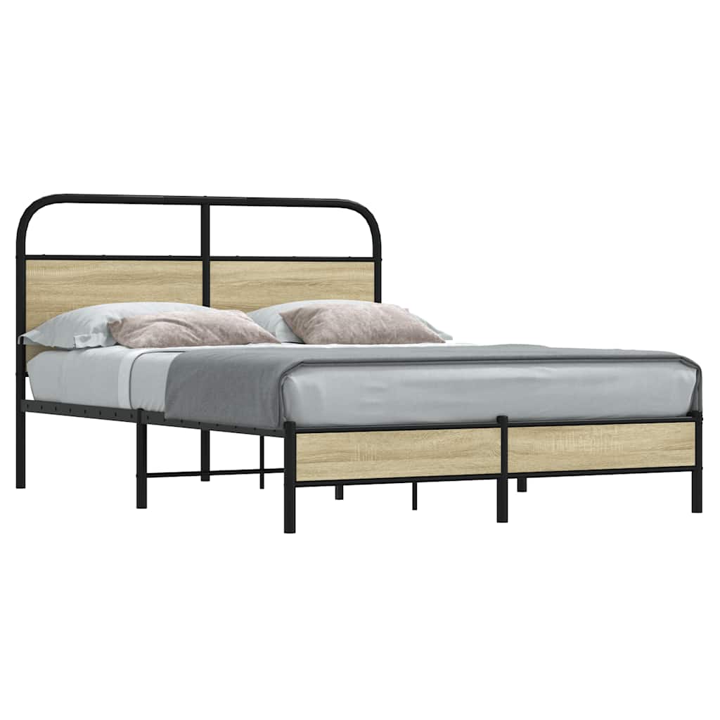 sengeramme 140x190 cm uden madras konstrueret træ sonoma-eg