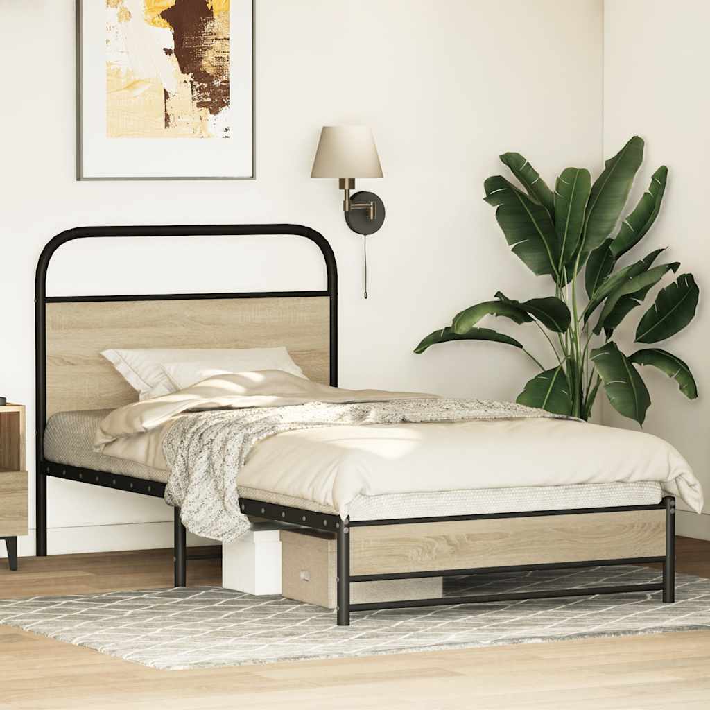sengeramme 100x190 cm uden madras konstrueret træ sonoma-eg