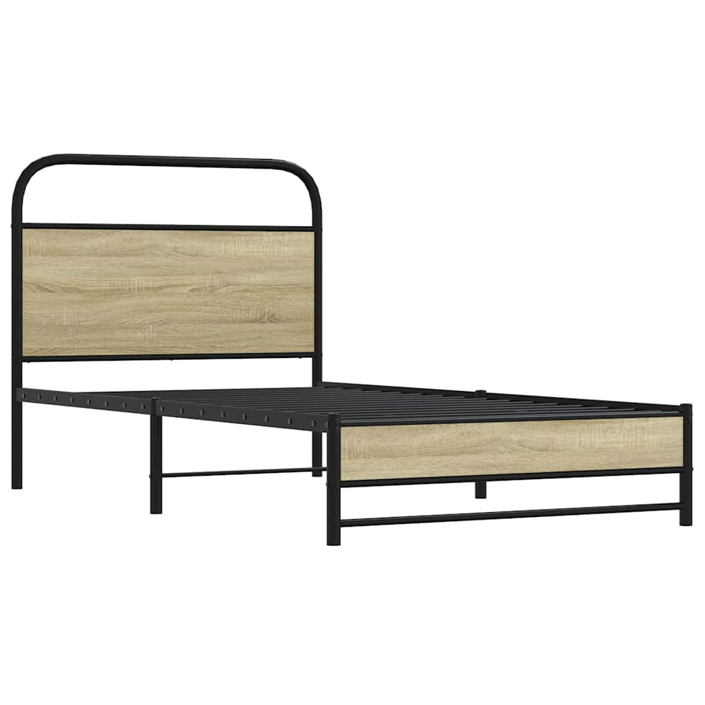 sengeramme 100x200 cm uden madras konstrueret træ sonoma-eg