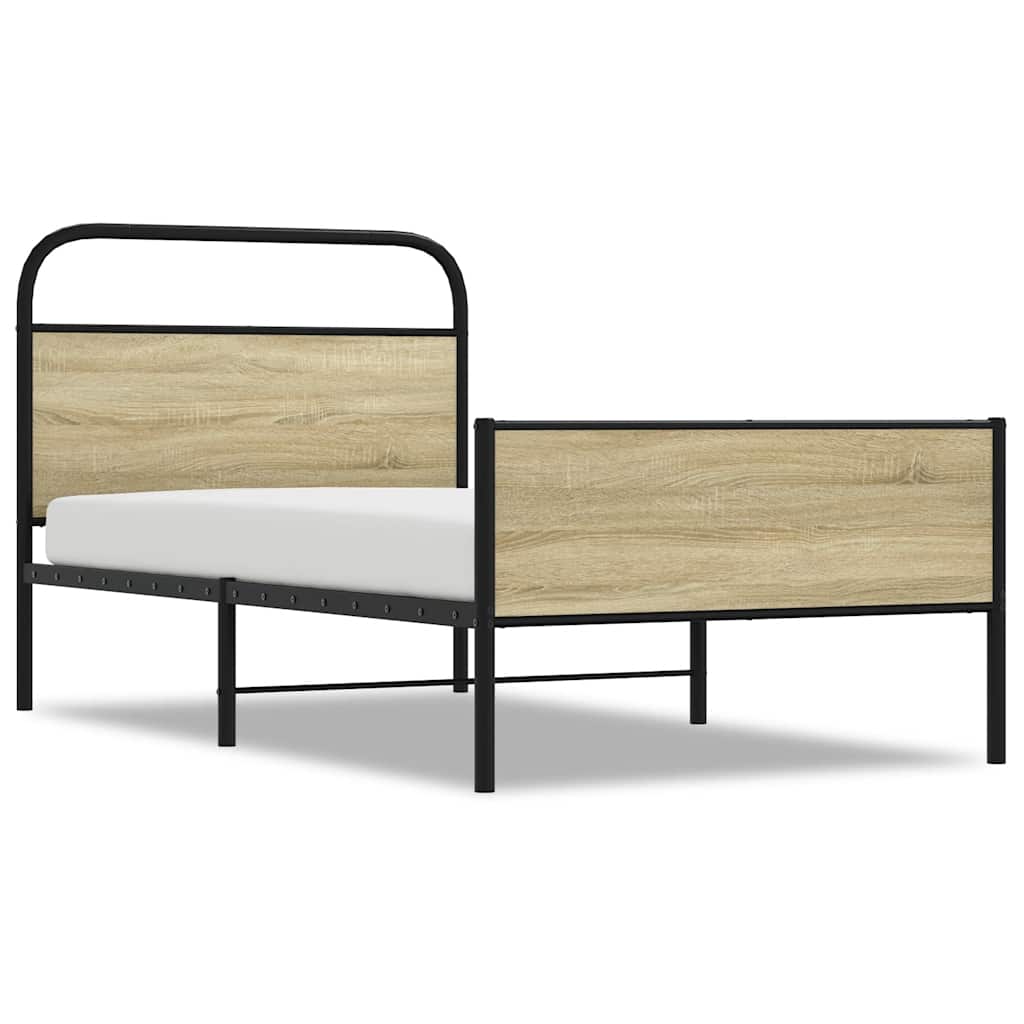 sengeramme 107x203 cm uden madras konstrueret træ sonoma-eg