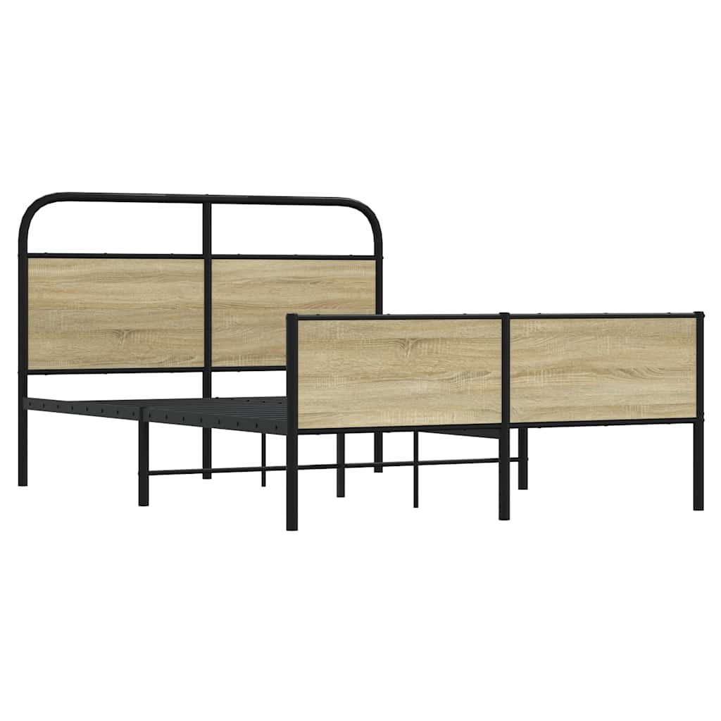 sengeramme 140x190 cm uden madras konstrueret træ sonoma-eg