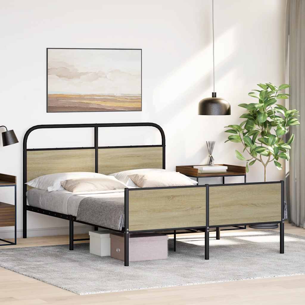sengeramme 140x200 cm uden madras konstrueret træ sonoma-eg