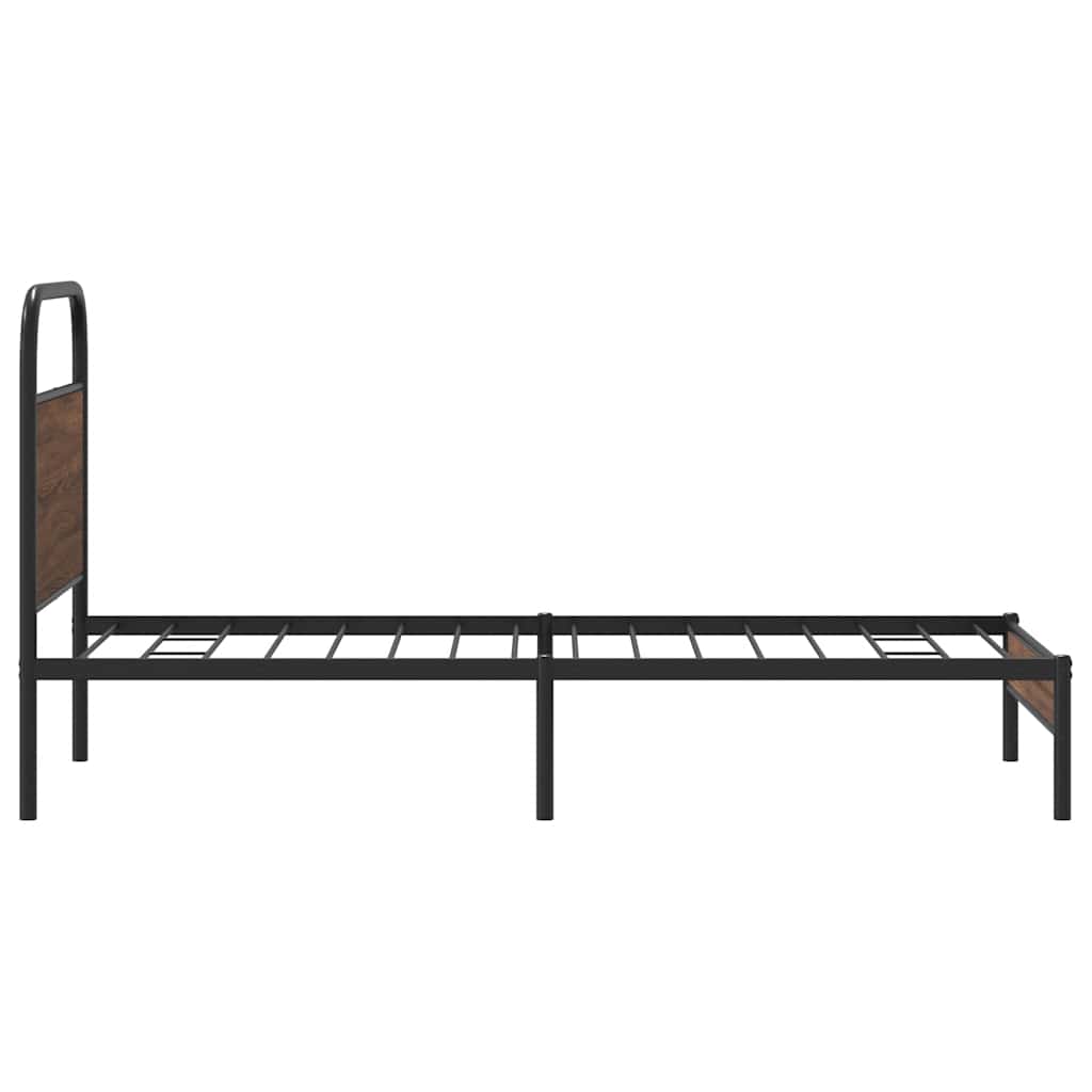 sengeramme 100x190 cm uden madras konstrueret træ brunt eg