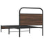 sengeramme 107x203 cm uden madras konstrueret træ brunt eg