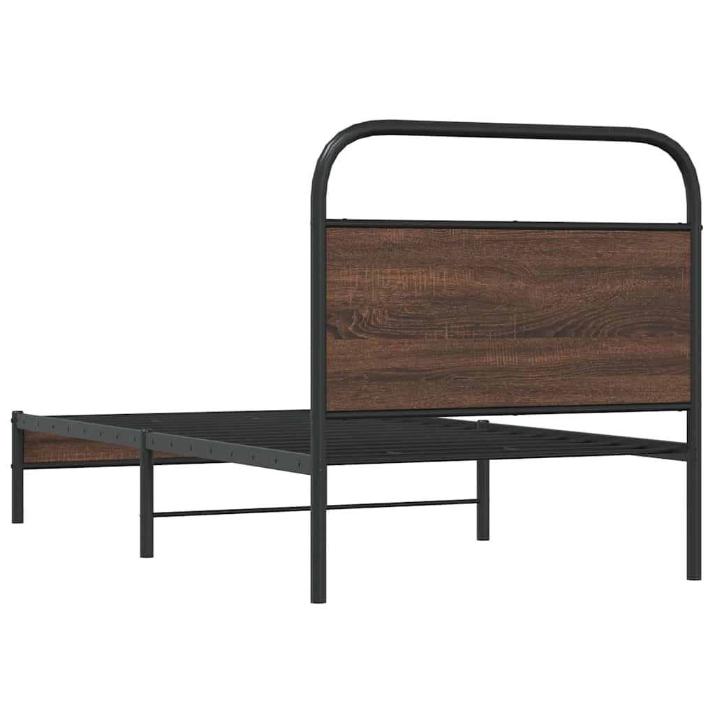 sengeramme 107x203 cm uden madras konstrueret træ brunt eg
