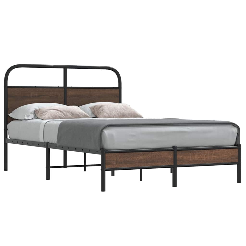 sengeramme 120x200 cm uden madras konstrueret træ brunt eg