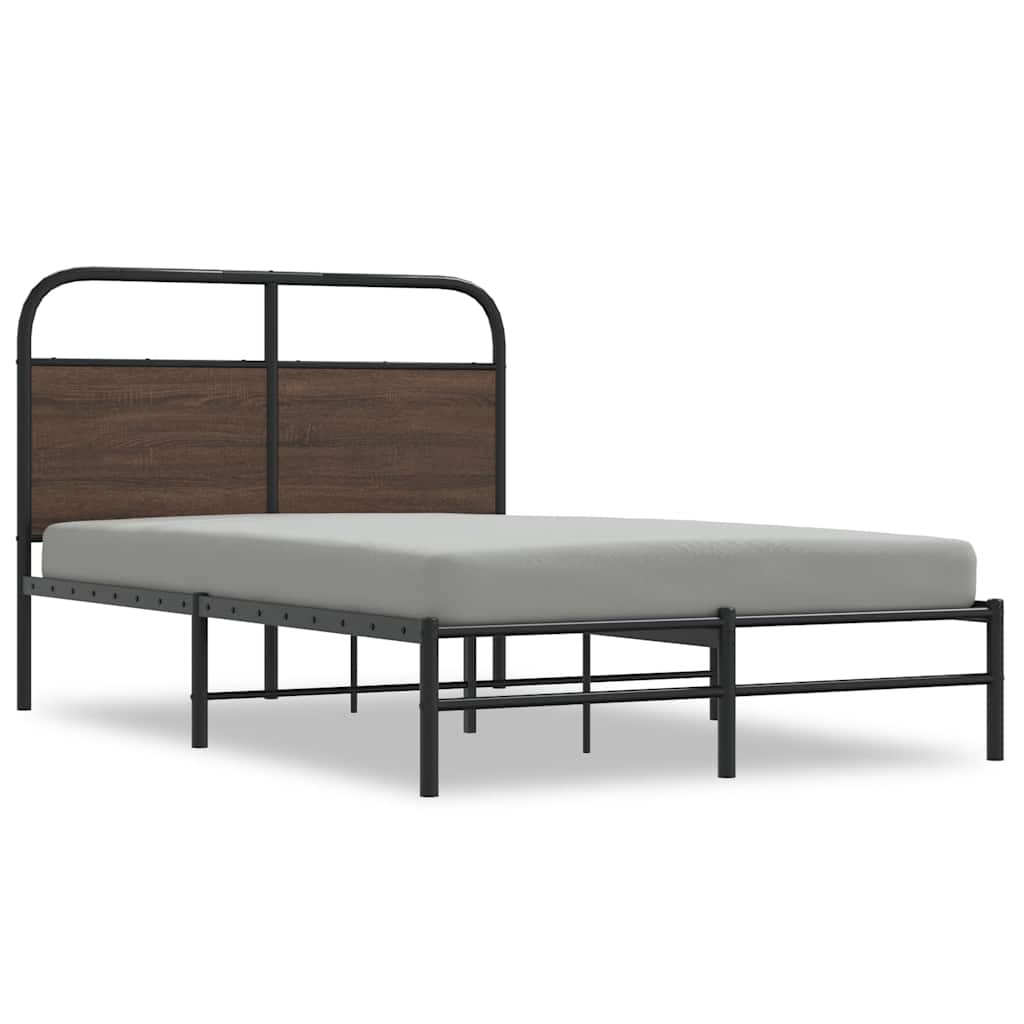 sengeramme 140x190 cm uden madras konstrueret træ brunt eg