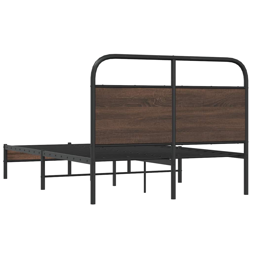 sengeramme 140x190 cm uden madras konstrueret træ brunt eg