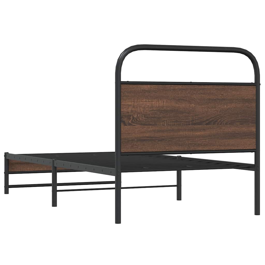sengeramme 107x203 cm uden madras konstrueret træ brunt eg