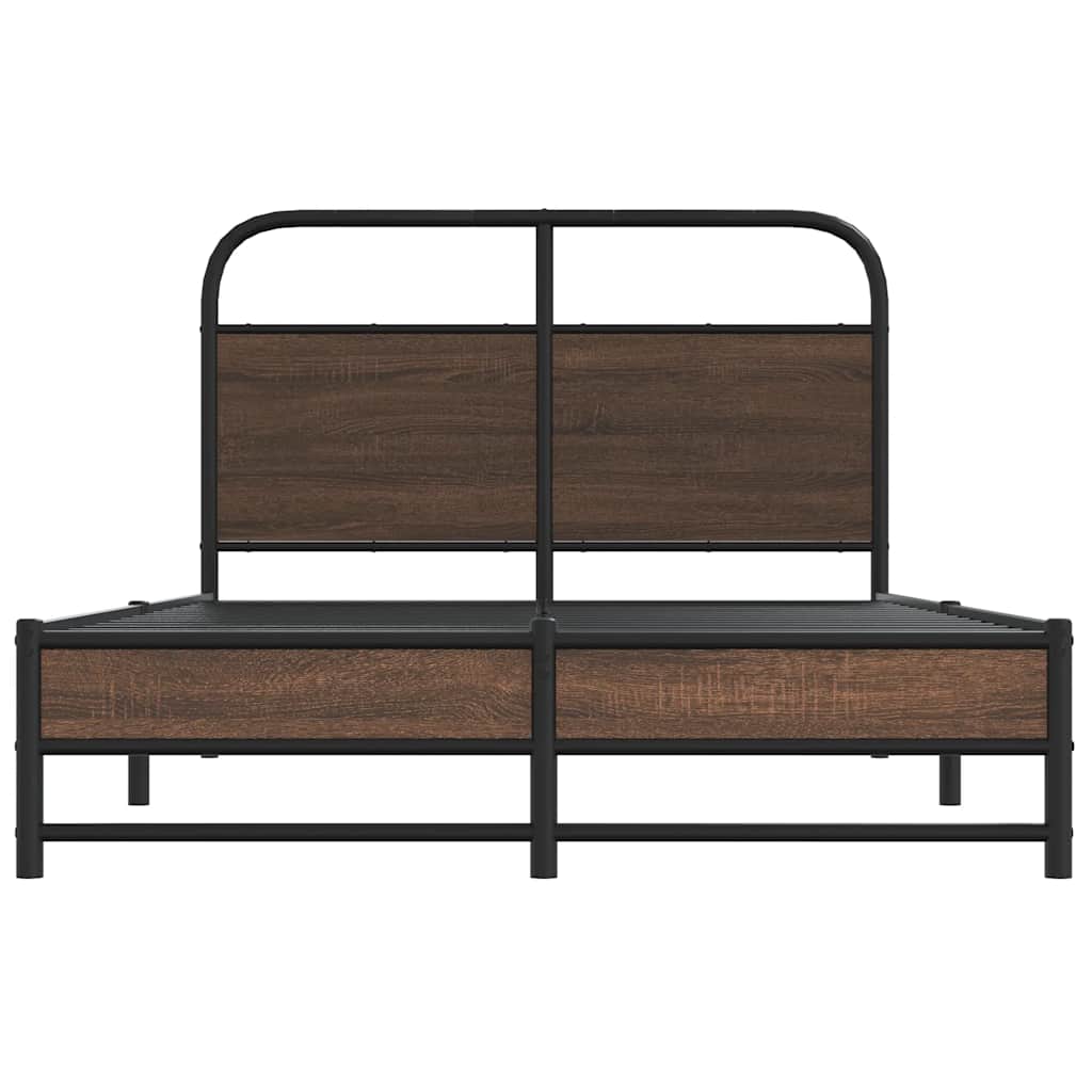 sengeramme 120x190 cm uden madras konstrueret træ brunt eg