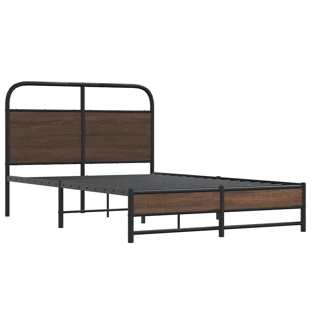 sengeramme 120x200 cm uden madras konstrueret træ brunt eg