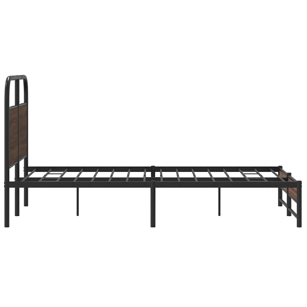 sengeramme 135x190 cm uden madras konstrueret træ brunt eg