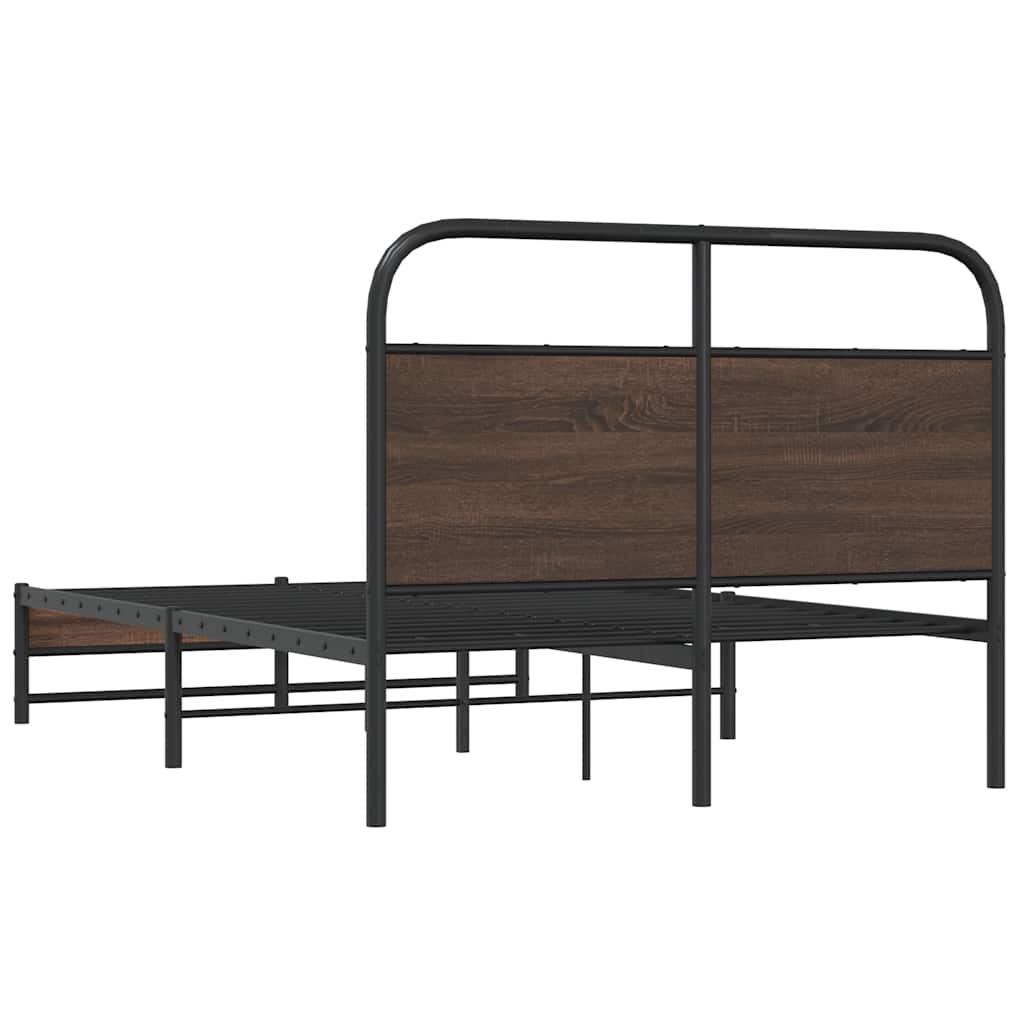 sengeramme 140x190 cm uden madras konstrueret træ brunt eg