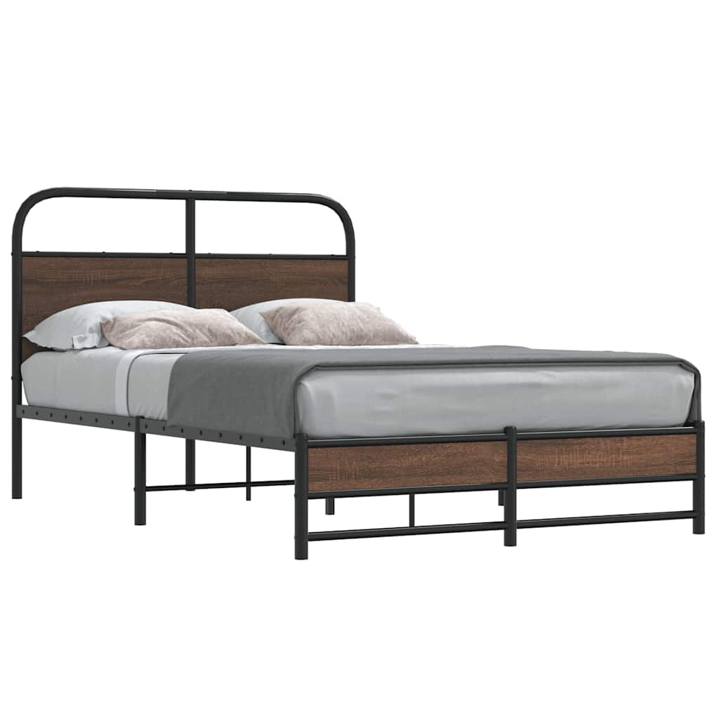 sengeramme 140x200 cm uden madras konstrueret træ brunt eg