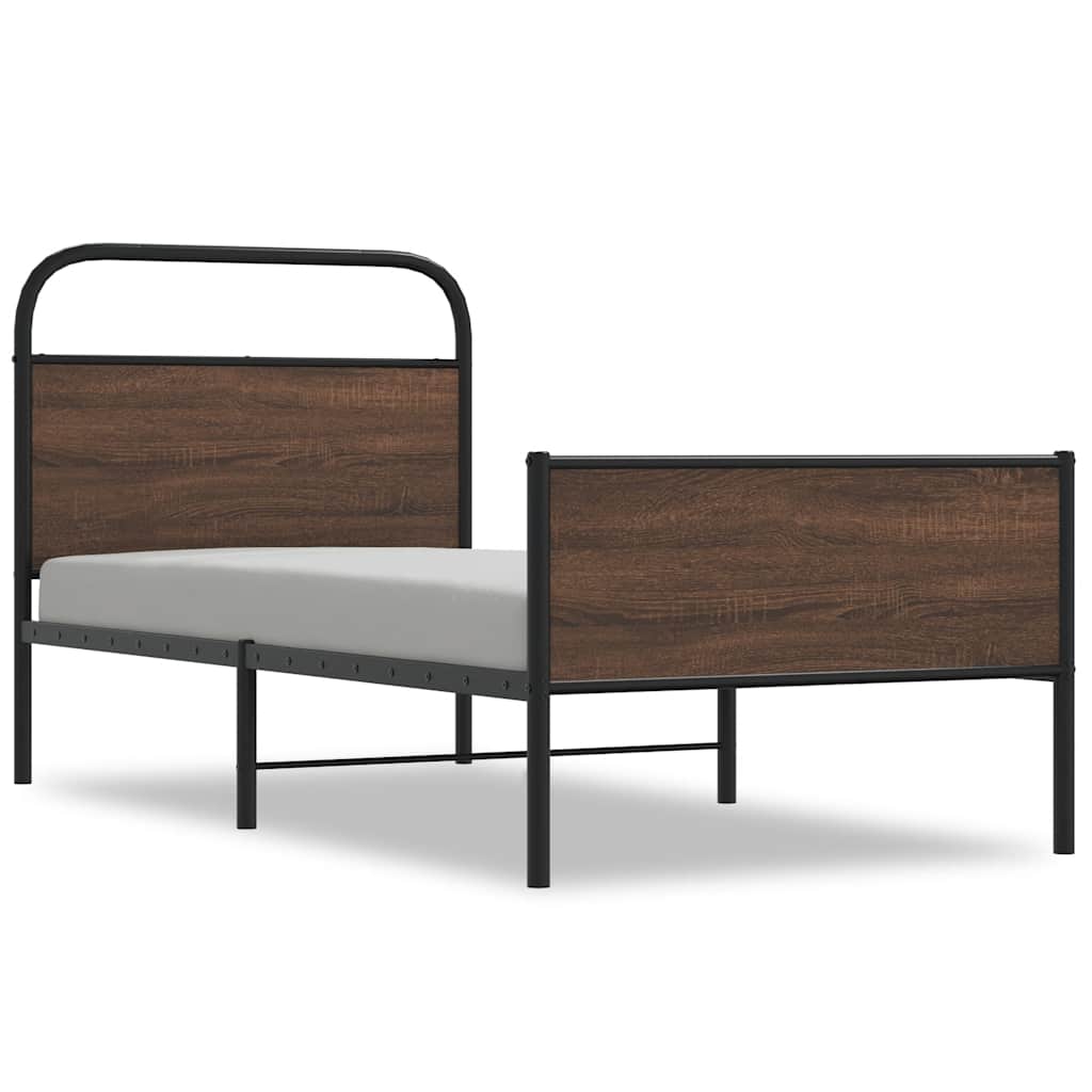 sengeramme 100x190 cm uden madras konstrueret træ brunt eg