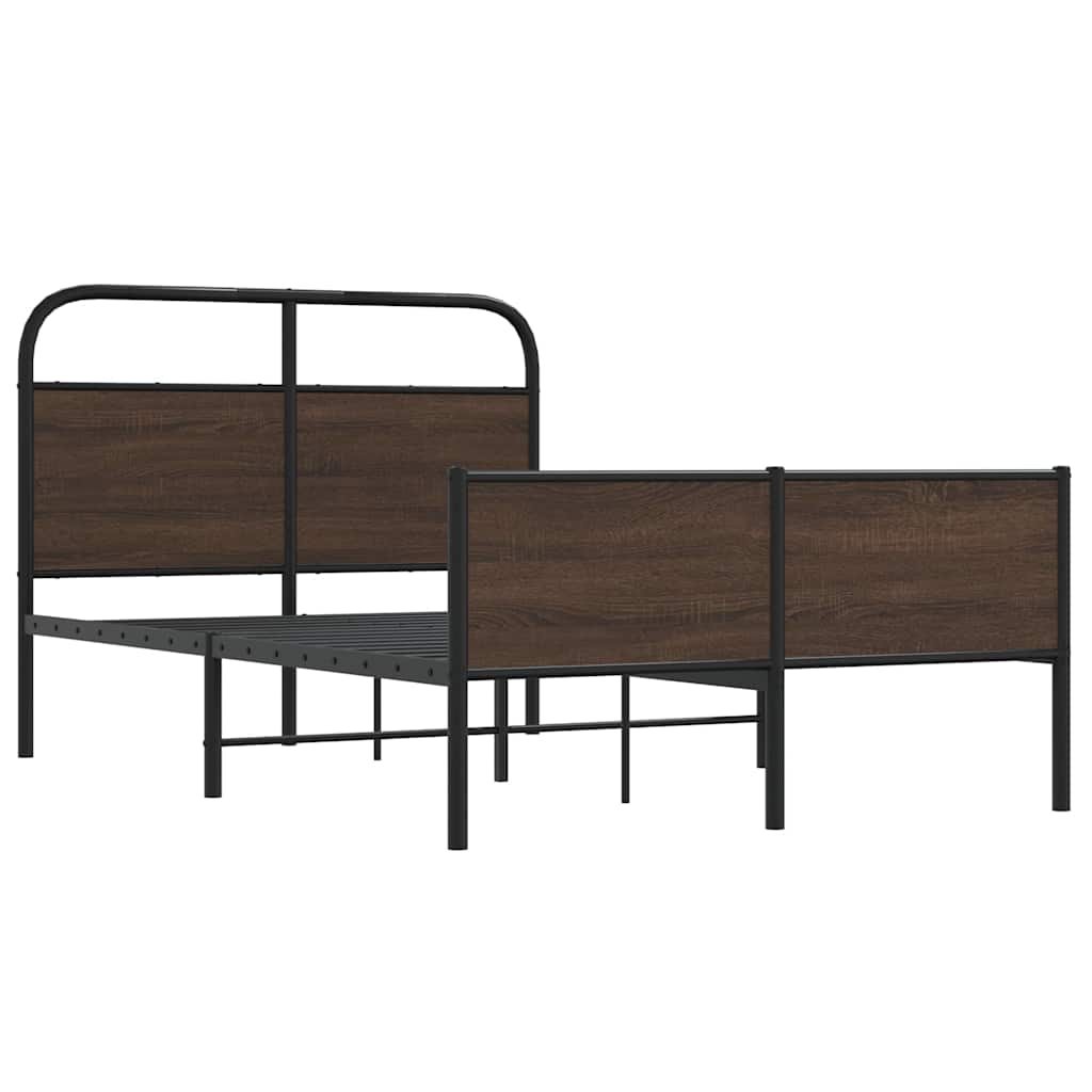 sengeramme 120x190 cm uden madras konstrueret træ brunt eg