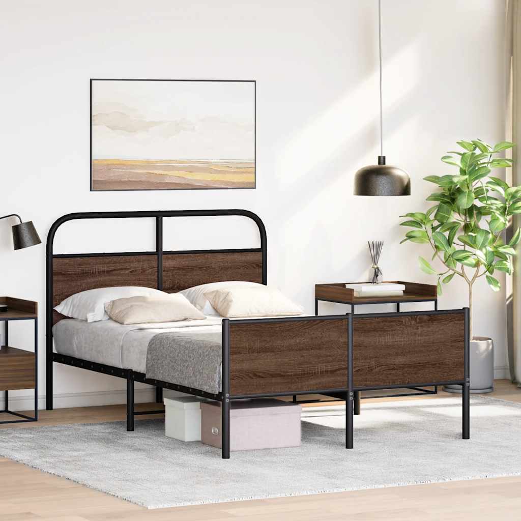 sengeramme 120x190 cm uden madras konstrueret træ brunt eg