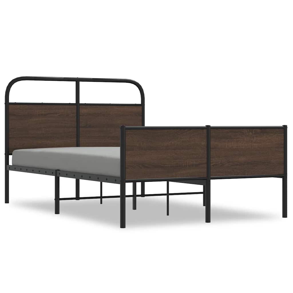 sengeramme 135x190 cm uden madras konstrueret træ brunt eg