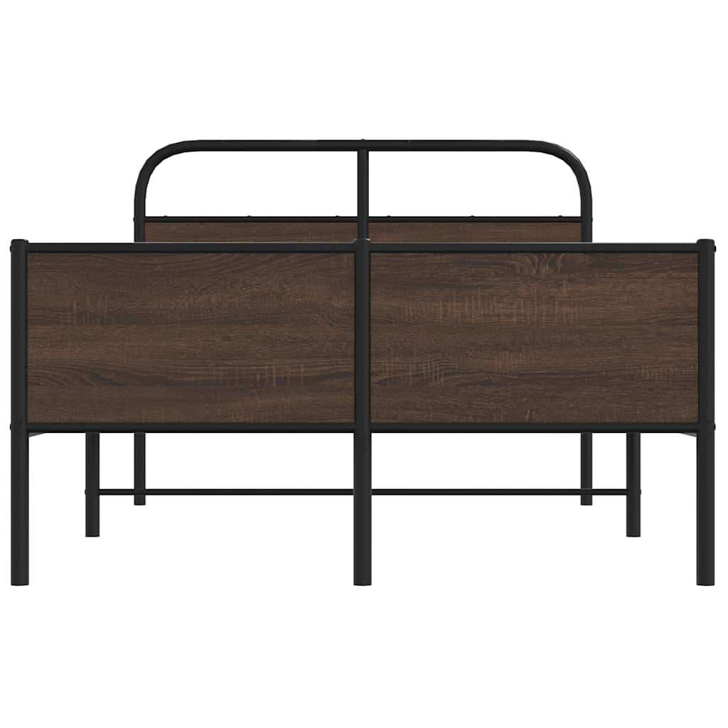 sengeramme 140x190 cm uden madras konstrueret træ brunt eg