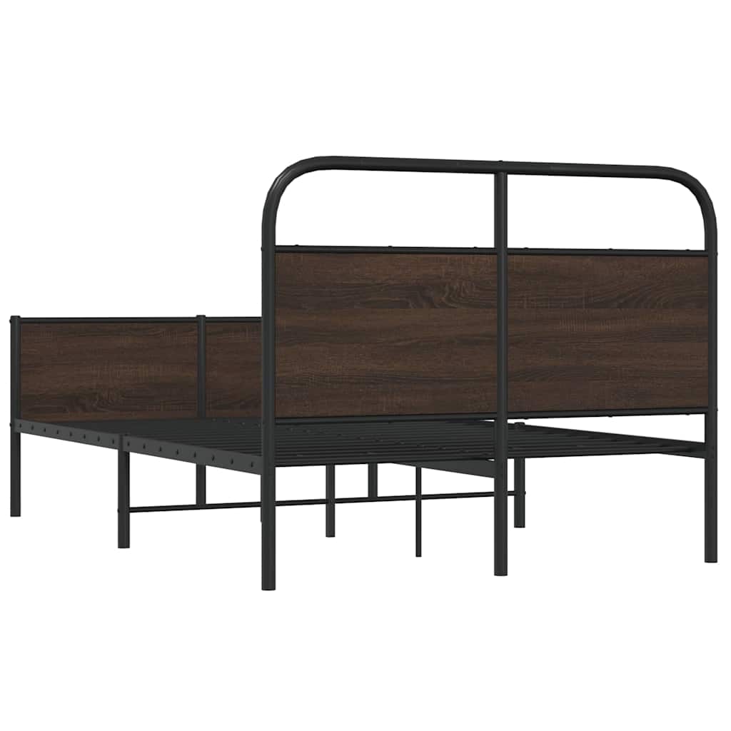 sengeramme 140x190 cm uden madras konstrueret træ brunt eg