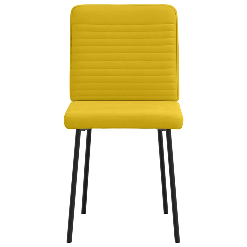 spisebordsstole 4 stk. fløjl gul