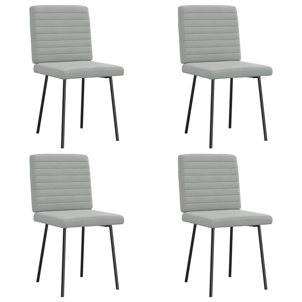 spisebordsstole 4 stk. velour lysegrå