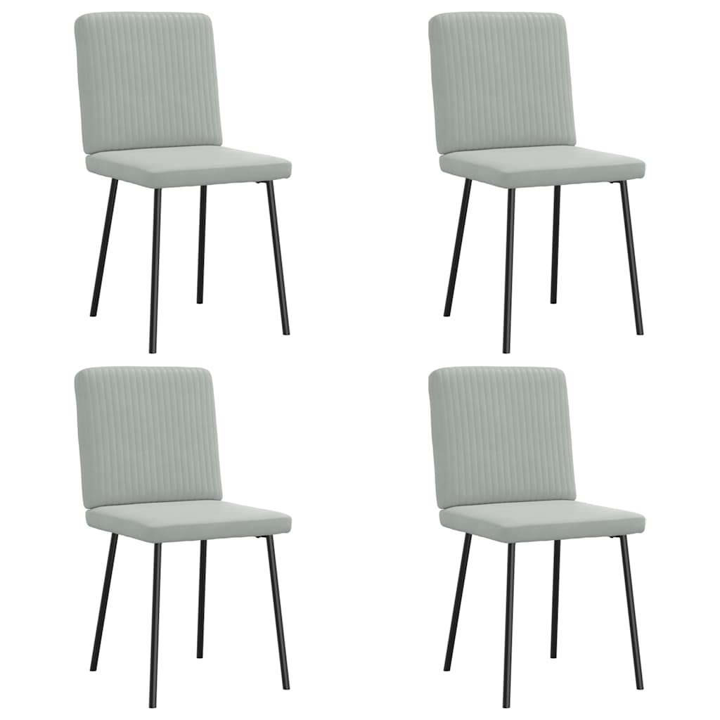 spisebordsstole 4 stk. velour lysegrå