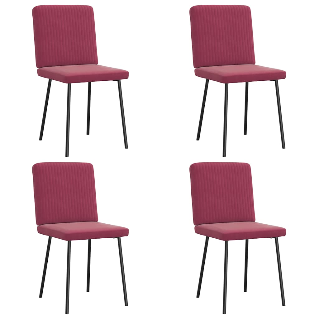 spisebordsstole 4 stk. velour vinrød