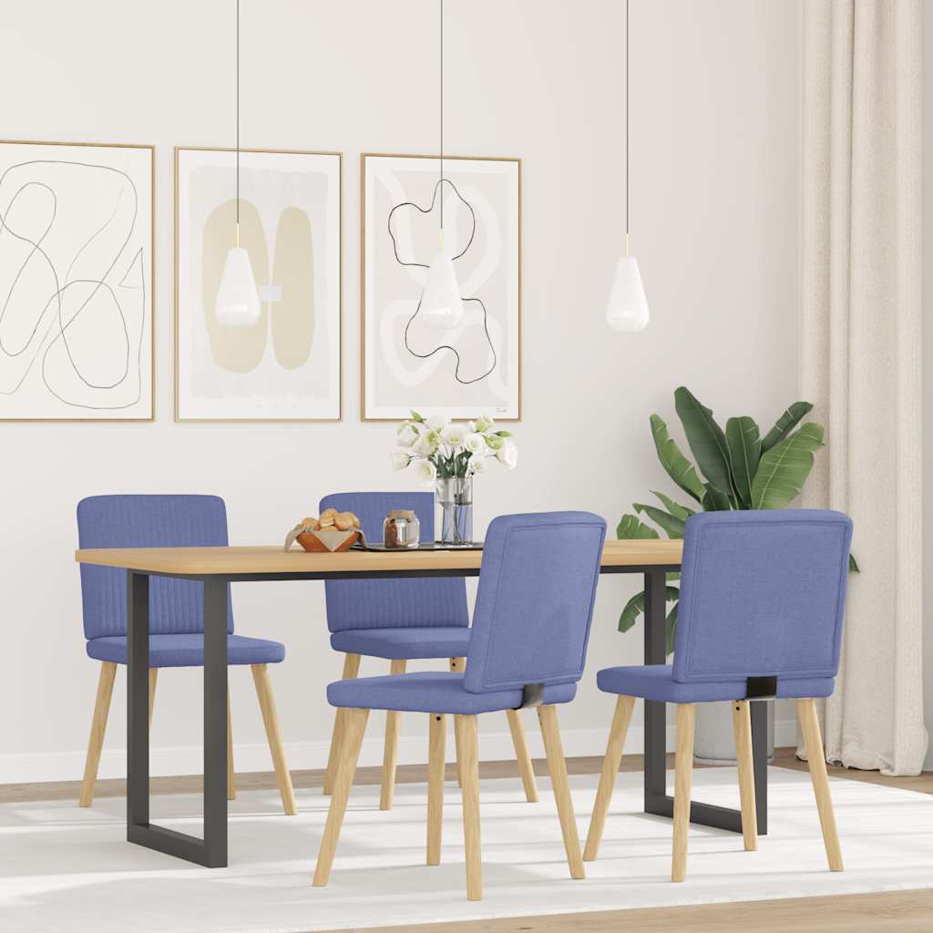 spisebordsstole 4 stk. Jeans blåt stof