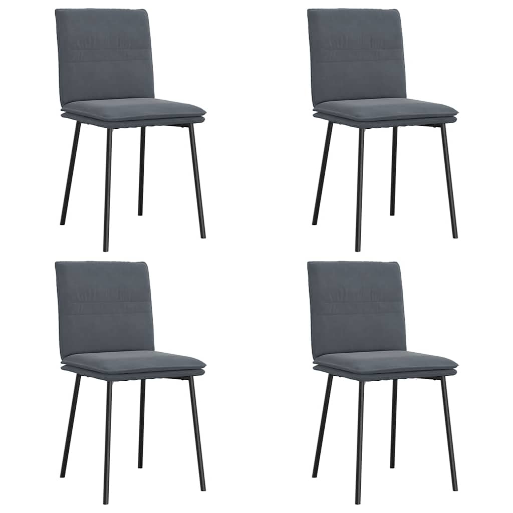 spisebordsstole 4 stk. velour mørkegrå