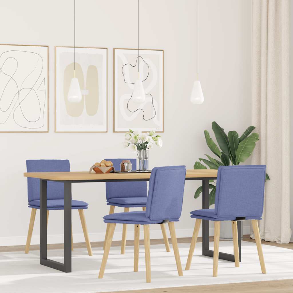 spisebordsstole 4 stk. Jeans blåt stof