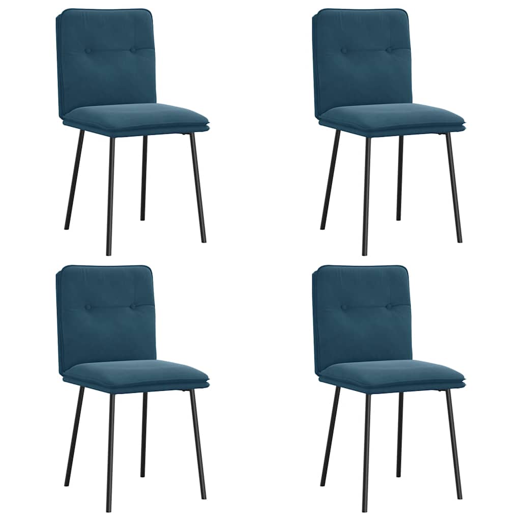 spisebordsstole 4 stk. velour blå