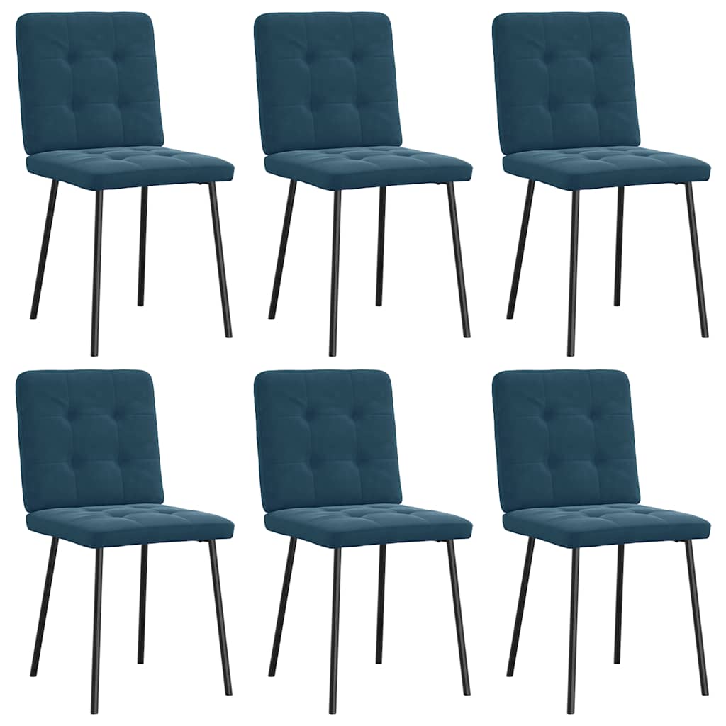 spisebordsstole 6 stk. velour blå