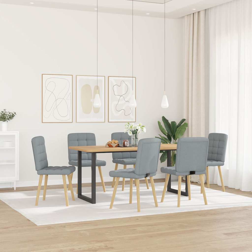 spisebordsstole 6 stk. stof lysegrå