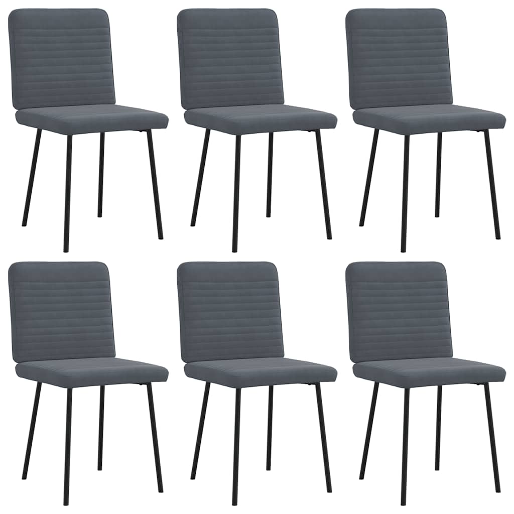 spisebordsstole 6 stk. velour mørkegrå