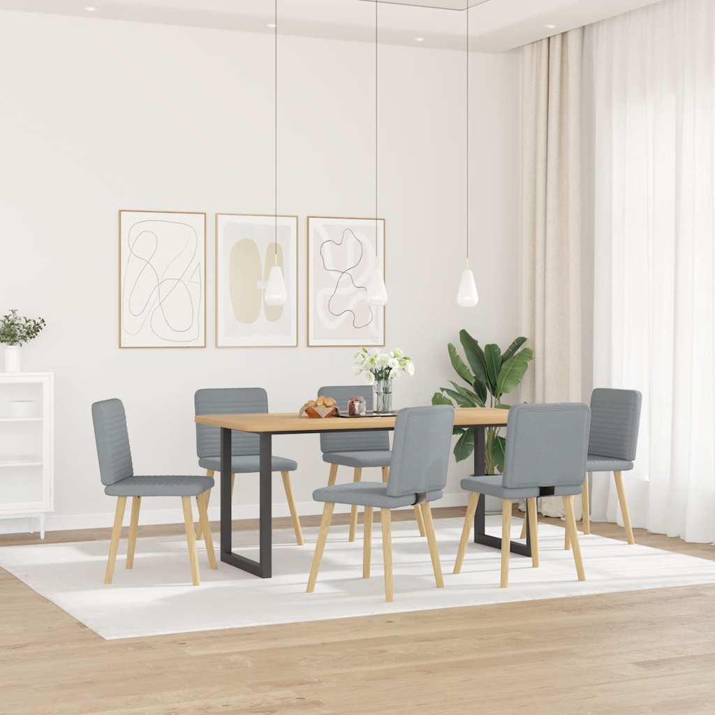 spisebordsstole 6 stk. stof lysegrå