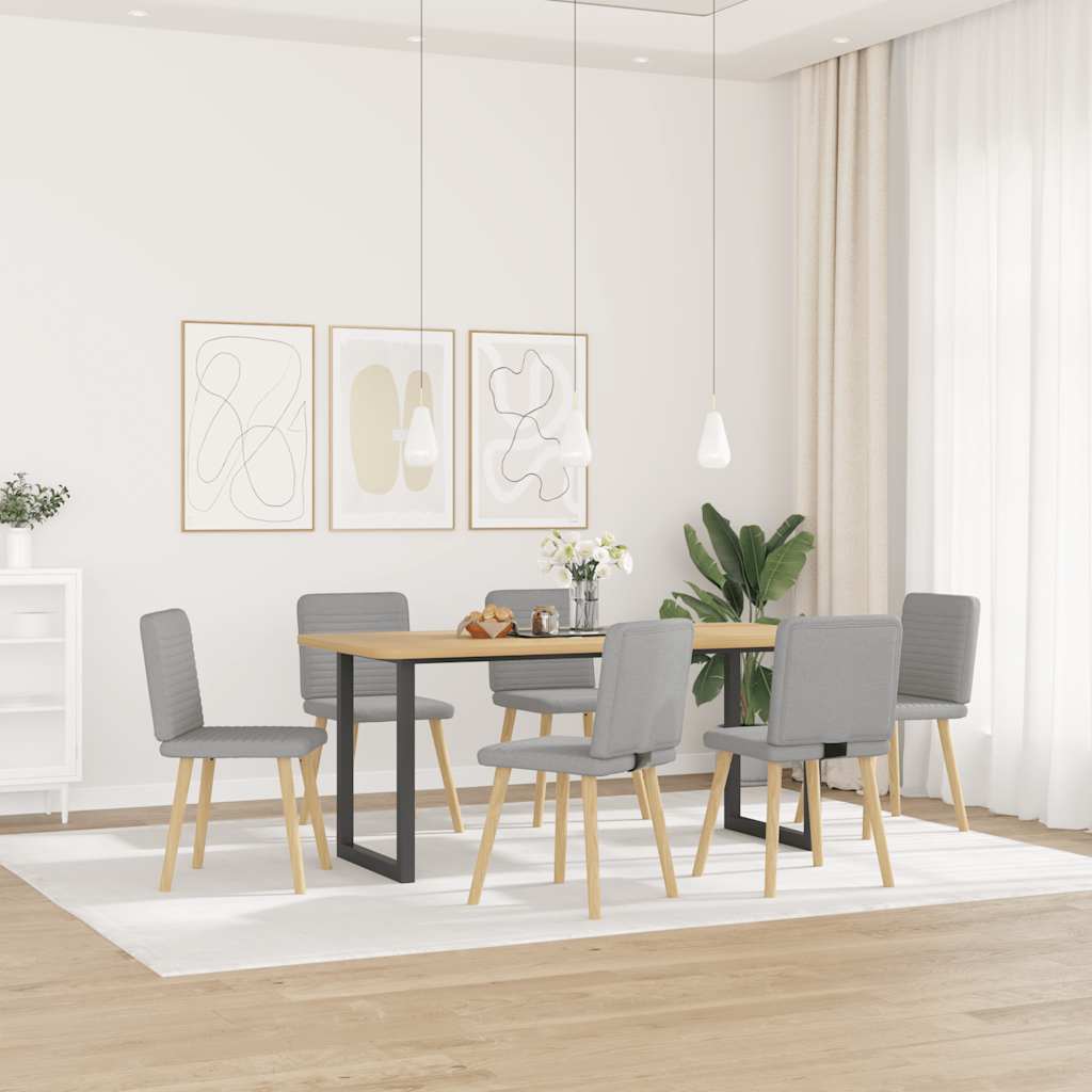 spisebordsstole 6 stk. stof sky grå