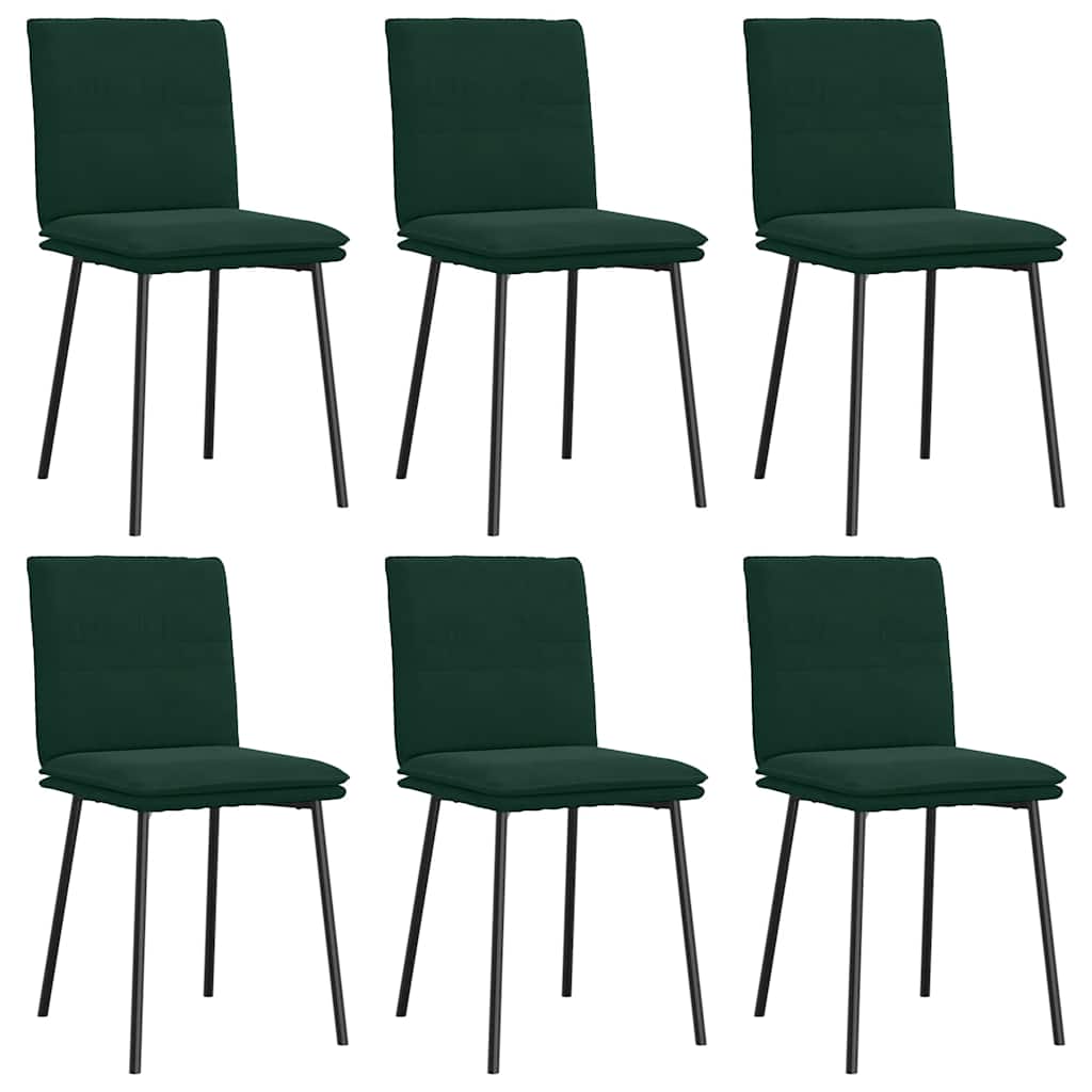spisebordsstole 6 stk. velour mørkegrøn