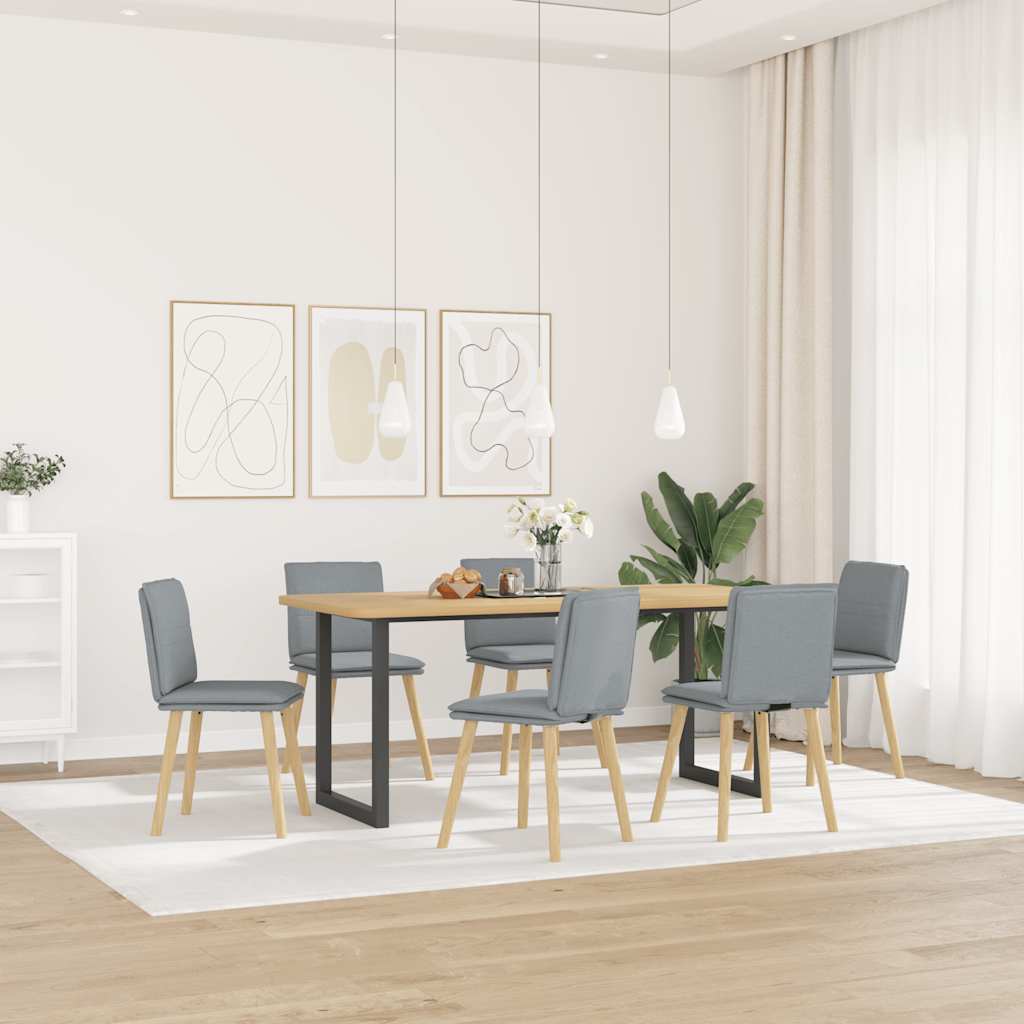 spisebordsstole 6 stk. stof lysegrå